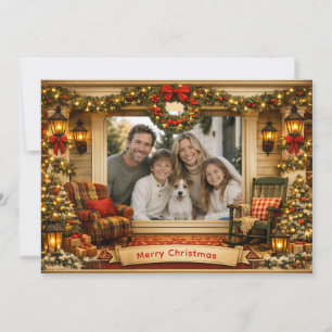 Vintage Christmas   Family Photo Holiday Card