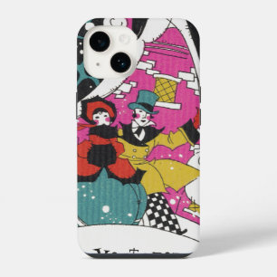 Vintage Christmas, Fancy Victorian Town People iPhone 14 Case