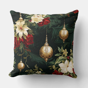 Vintage Christmas fantasy Floral Pattern Cushion