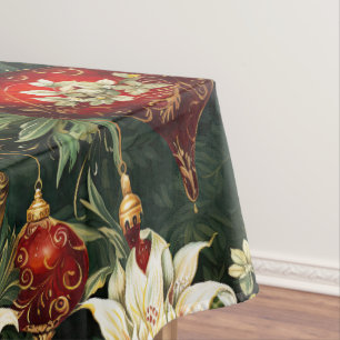 Vintage Christmas fantasy Floral Pattern Tablecloth