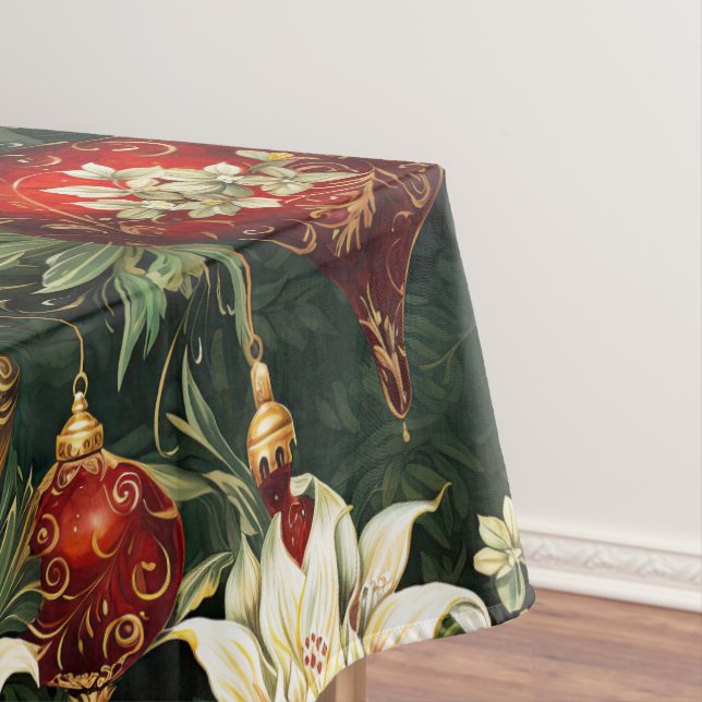 Vintage Christmas fantasy Floral Pattern Tablecloth (In Situ)