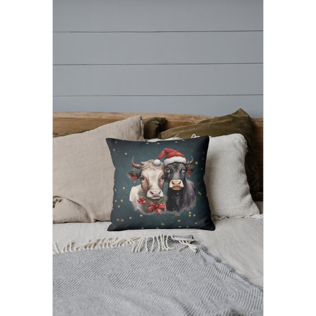 Vintage Christmas Farm Cows Cushion (Creator Uploaded)