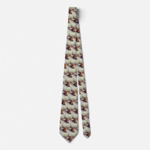Vintage Christmas, Father and Daughter Sledding Tie