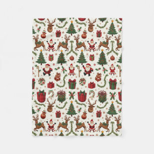 Vintage Christmas Fleece Blanket