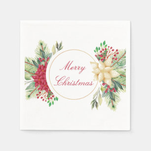 Vintage Christmas floral Napkin