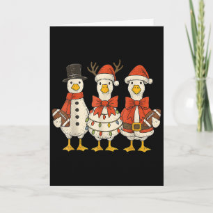 Vintage Christmas Football Goose Merry Christmas F Card