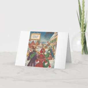 Vintage Christmas Friendly Greeting Holiday Card