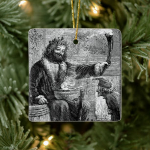 Vintage Christmas, Ghost of Christmas Present Ceramic Ornament