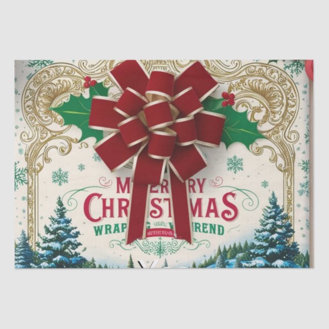Vintage Christmas Gift Wrapping Paper (Front)