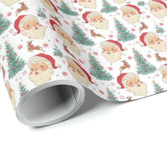 Vintage Christmas Gift Wrapping Paper (Roll Corner)