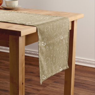 vintage christmas Gingerbread Man and santa Short Table Runner