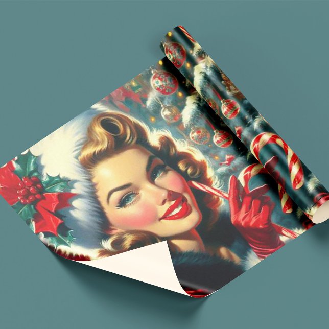 Vintage Christmas Girl Wrapping Paper (Creator Uploaded)