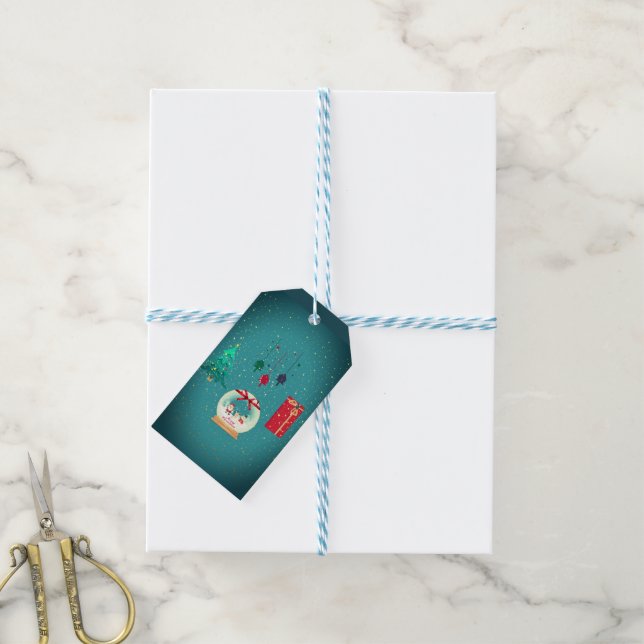 Vintage Christmas globe  Gift Tags (With Twine)