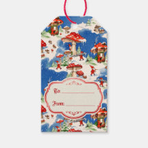 Vintage Christmas Gnomes and Mushroom Houses