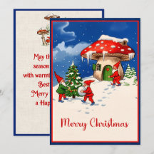 Vintage Christmas Gnomes and Mushroom Houses