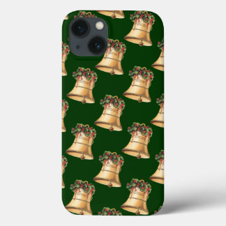 Vintage Christmas Golden Bells, Season's Greetings iPhone 13 Case