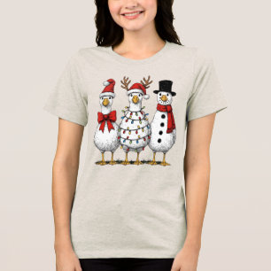 Vintage Christmas Goose Tri-Blend Shirt