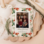 Vintage Christmas Greenery Pattern Holiday Card<br><div class="desc">Introducing our elegant holiday card, embellished with a stunning winter greenery vintage pattern design and classic calligraphy! If you're looking for a holiday card that exudes sophistication, luxury and style, this is the perfect card for you. The seamless pattern adds a touch of vintage elegance to the card. It features...</div>