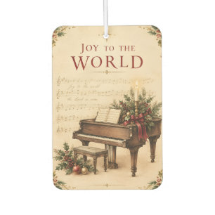 Vintage Christmas Greeting , Classical Music style Car Air Freshener