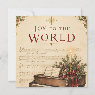 Vintage Christmas Greeting , Classical Music style Card