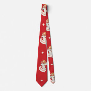 Vintage Christmas Greetings, Angels with Stars Tie