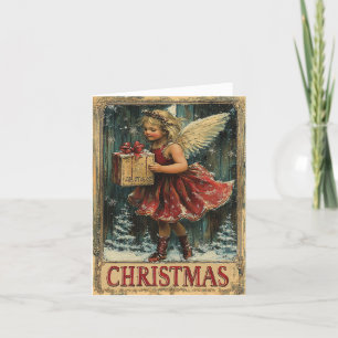 Vintage Christmas Greetings Holiday Card