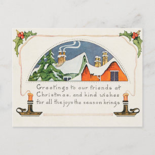 Vintage Christmas Greetings Holiday Card