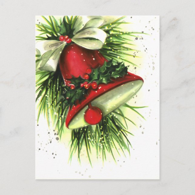 Vintage Christmas Greetings Postcard (Front)