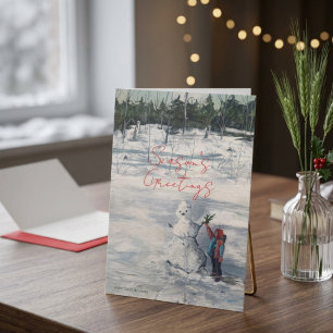 Vintage Christmas Hand Scribble Personalise Card
