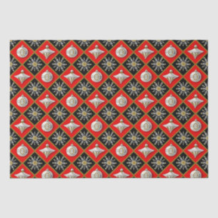 Vintage Christmas Harlequin Pattern Tissue Paper
