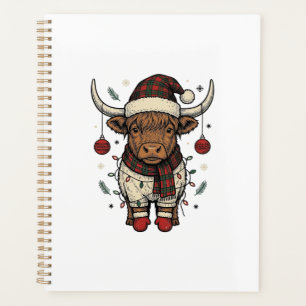Vintage Christmas Highland Cow Holiday Shirt_1 Planner
