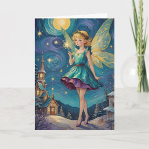 Vintage Christmas Holiday Fairy Customisable Card