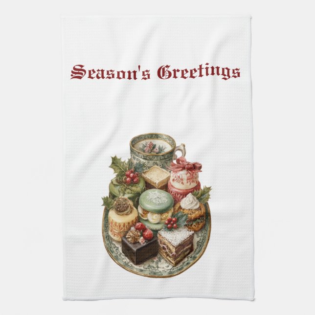 Vintage Christmas Holiday Kitchen Towel (Vertical)