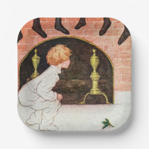 Vintage Christmas Holiday   Paper Plate