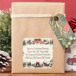 Vintage Christmas Holiday poem sticker