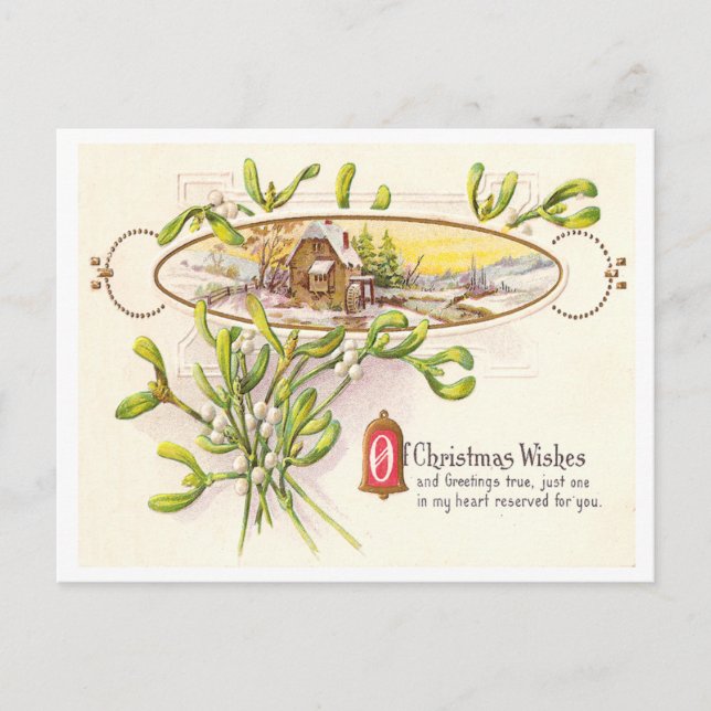 Vintage Christmas Holiday Postcard (Front)