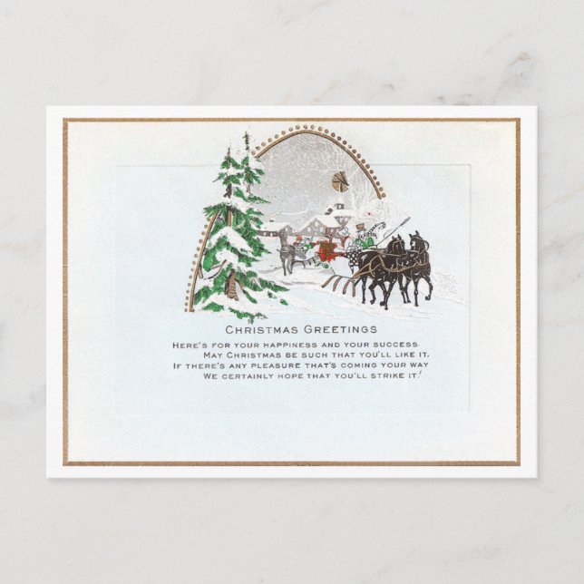 Vintage Christmas Holiday Postcard (Front)