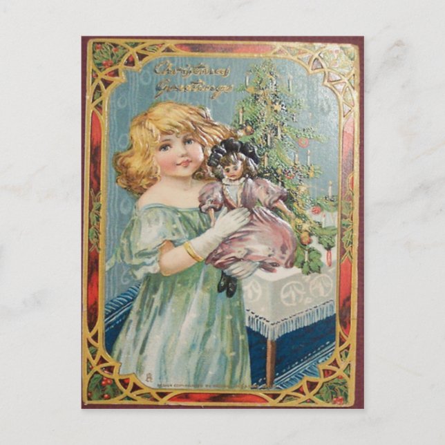 Vintage Christmas Holiday Postcard (Front)
