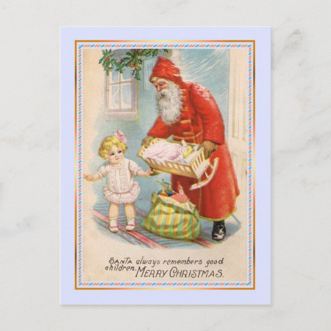 Vintage Christmas Holiday Postcard (Front)