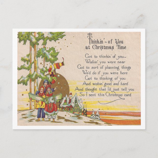 Vintage Christmas Holiday Postcard (Front)