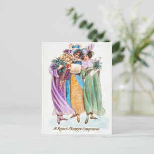 Vintage christmas holiday postcard