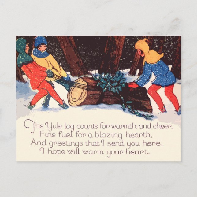 Vintage Christmas Holiday Postcard (Front)
