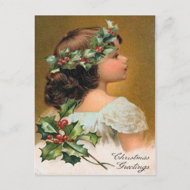 Vintage Christmas Holiday Postcard (Front)