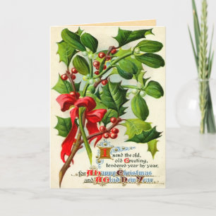 Vintage Christmas Holly Cards