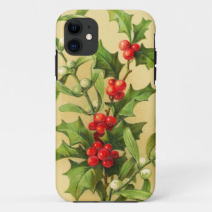 Vintage Christmas Holly Case-Mate iPhone Case