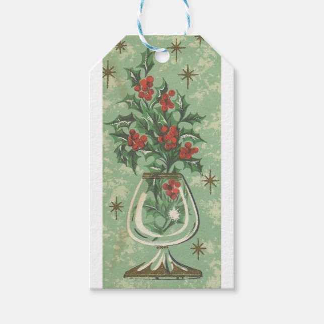 Vintage Christmas Holly Gift Tags (Front)