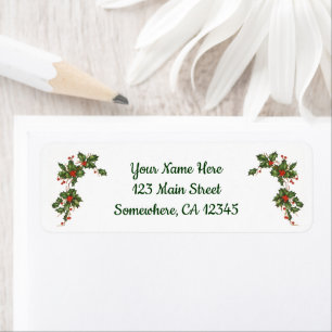 Vintage Christmas, Holly Plant with Red Berries