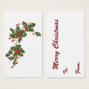 Vintage Christmas, Holly Plant with Red Berries