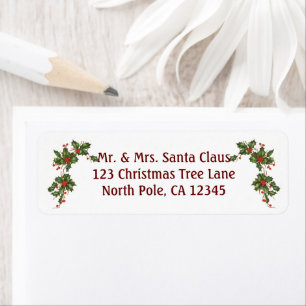 Vintage Christmas, Holly Plant with Red Berries