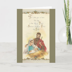 Vintage Christmas Holy Family Holiday Card
